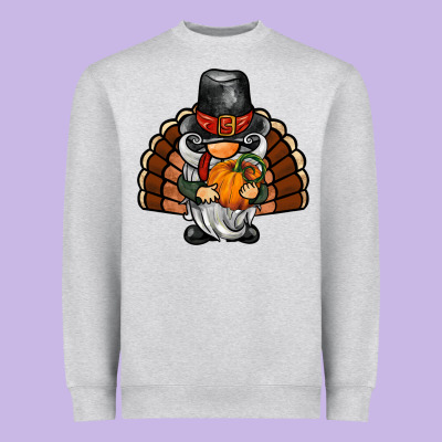 Thanksgiving Turkey Gnome Heavyweight Sweatshirt Designed By Barkaloodesign