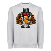 Heather Grey thanksgiving turkey gnome Heavyweight Sweatshirt - BarkalooDesign