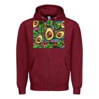 Burgundy avacado Zipper Hoodie - BarkalooDesign
