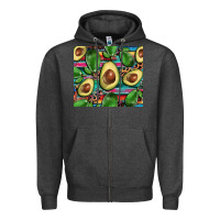 Charcoal Heather avacado Zipper Hoodie - BarkalooDesign
