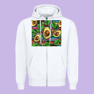 Avacado Zipper Hoodie Designed By Barkaloodesign