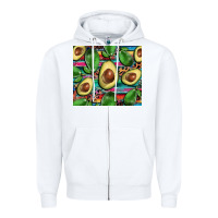 White avacado Zipper Hoodie - BarkalooDesign