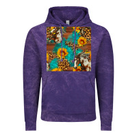 Cloud Purple western horse and sunflower seamless pattern Vintage Hoodie - FaDigitalArtStudio