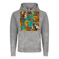 Cloud Rock western horse and sunflower seamless pattern Vintage Hoodie - FaDigitalArtStudio