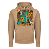 Vintage Coffee western horse and sunflower seamless pattern Vintage Hoodie - FaDigitalArtStudio