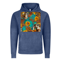 Vintage Denim western horse and sunflower seamless pattern Vintage Hoodie - FaDigitalArtStudio
