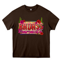 Chocolate Brown Badass Mamacita Heavy Core Tee - texasbilliewilder