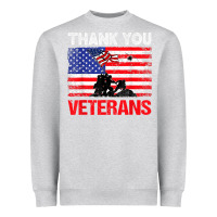 Heather Grey thank you veterans service patriot veteran day american flag t shirt Heavyweight Sweatshirt - maiPhamDesign