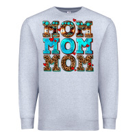 Heather Grey mom mom mom Premium Sweatshirt - AdoDesignShop