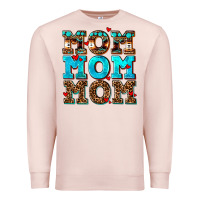 Pale Pink mom mom mom Premium Sweatshirt - AdoDesignShop