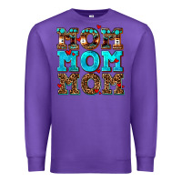 Purple mom mom mom Premium Sweatshirt - AdoDesignShop
