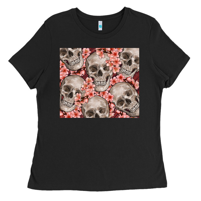Skulls And Flowers Ladies Tee by TumblerDesignByShophia | Teevron