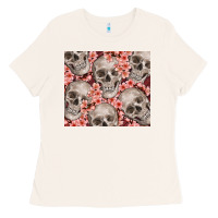 Bone skulls and flowers Ladies Tee - TumblerDesignByShophia
