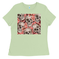 Matcha skulls and flowers Ladies Tee - TumblerDesignByShophia