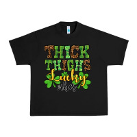 Black St. Patrick's Thick thighs lucky vibes Urban Heavy Tee - OliviaCreatesArt