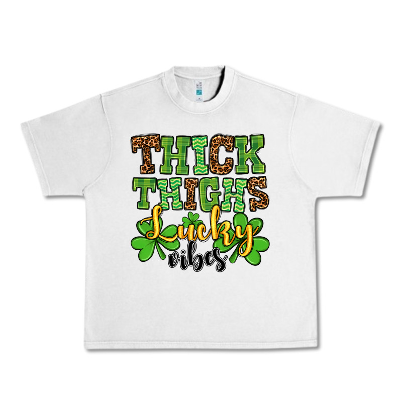St. Patrick's Thick Thighs Lucky Vibes Urban Heavy Tee by OliviaCreatesArt | Teevron