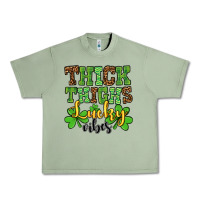 Oil Green St. Patrick's Thick thighs lucky vibes Urban Heavy Tee - OliviaCreatesArt