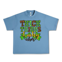Pebble Blue St. Patrick's Thick thighs lucky vibes Urban Heavy Tee - OliviaCreatesArt