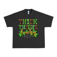 Pigment Black St. Patrick's Thick thighs lucky vibes Urban Heavy Tee - OliviaCreatesArt