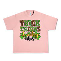Salmon St. Patrick's Thick thighs lucky vibes Urban Heavy Tee - OliviaCreatesArt