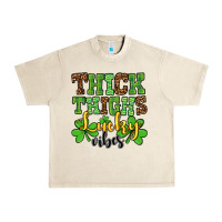 Sandshell St. Patrick's Thick thighs lucky vibes Urban Heavy Tee - OliviaCreatesArt