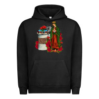 Pigment Black our lady of guadalupe coffee Urban Hoodie - JahusDesignShop