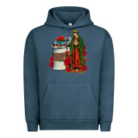 Pigment Midnight Navy our lady of guadalupe coffee Urban Hoodie - JahusDesignShop