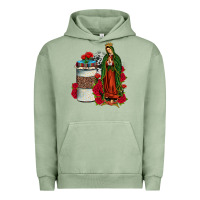 Pigment Oil Green our lady of guadalupe coffee Urban Hoodie - JahusDesignShop