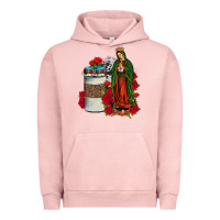Pigment Salmon our lady of guadalupe coffee Urban Hoodie - JahusDesignShop