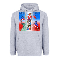 Heather Grey american flag  and america Heavyweight Hoodie - AdoDesignShop