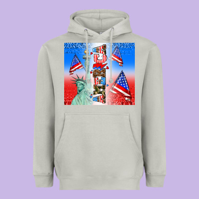 American Flag  And America Heavyweight Hoodie Designed By Adodesignshop