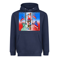 Navy american flag  and america Heavyweight Hoodie - AdoDesignShop