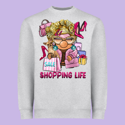 Shopping Life  Gnome Heavyweight Sweatshirt Designed By Barkaloodesign