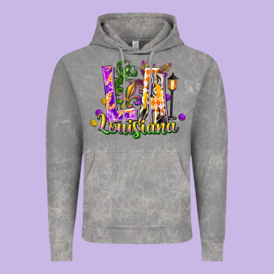 Louisiana La Mardi Gras Vintage Hoodie Designed By Fadigitalartstudio