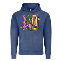 Vintage Denim Louisiana LA Mardi Gras Vintage Hoodie - FaDigitalArtStudio