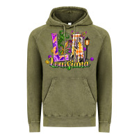 Vintage Olive Louisiana LA Mardi Gras Vintage Hoodie - FaDigitalArtStudio