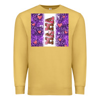 Antique Gold purple leopard pink mama hearts Premium Sweatshirt - AdoDesignShop