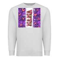 Dove Grey purple leopard pink mama hearts Premium Sweatshirt - AdoDesignShop