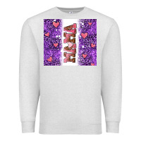 Oatmeal Heather purple leopard pink mama hearts Premium Sweatshirt - AdoDesignShop