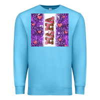 Ocean Blue purple leopard pink mama hearts Premium Sweatshirt - AdoDesignShop