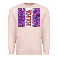 Pale Pink purple leopard pink mama hearts Premium Sweatshirt - AdoDesignShop