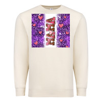 Sandshell purple leopard pink mama hearts Premium Sweatshirt - AdoDesignShop