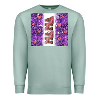Seafoam purple leopard pink mama hearts Premium Sweatshirt - AdoDesignShop