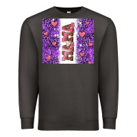 Smoke purple leopard pink mama hearts Premium Sweatshirt - AdoDesignShop