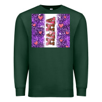 Sports Green purple leopard pink mama hearts Premium Sweatshirt - AdoDesignShop