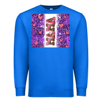 True Royal purple leopard pink mama hearts Premium Sweatshirt - AdoDesignShop