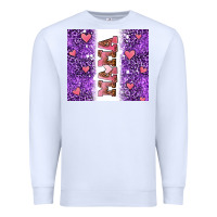 White purple leopard pink mama hearts Premium Sweatshirt - AdoDesignShop