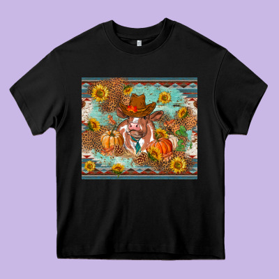 Fall Heifer Cow Heavy Core Tee Designed By Ranaportraitstore