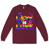 Burgundy Love is love Long Sleeve Tee - FaDigitalArtStudio
