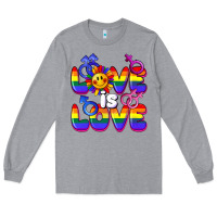 Heather Grey Love is love Long Sleeve Tee - FaDigitalArtStudio